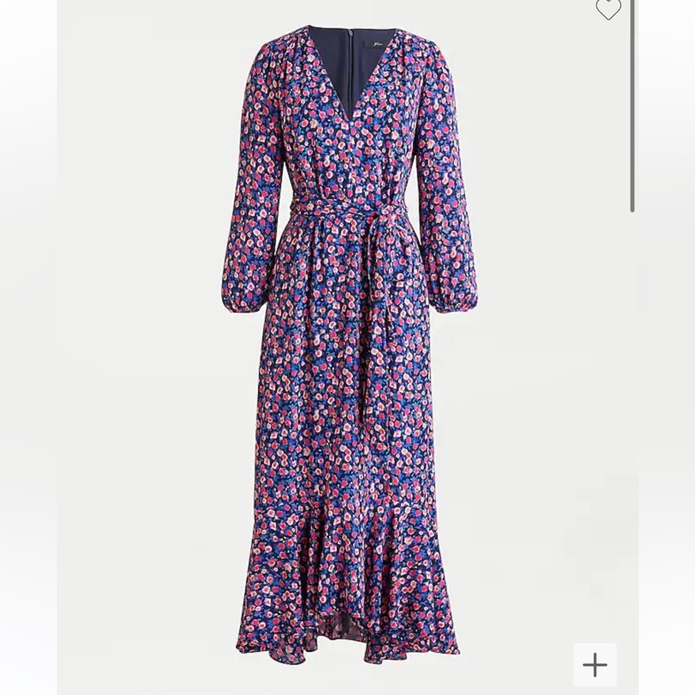J CREW Tie-waist midi dress in dotted floral
